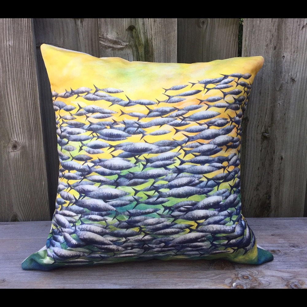 Handmade pillow, marine inspired, New